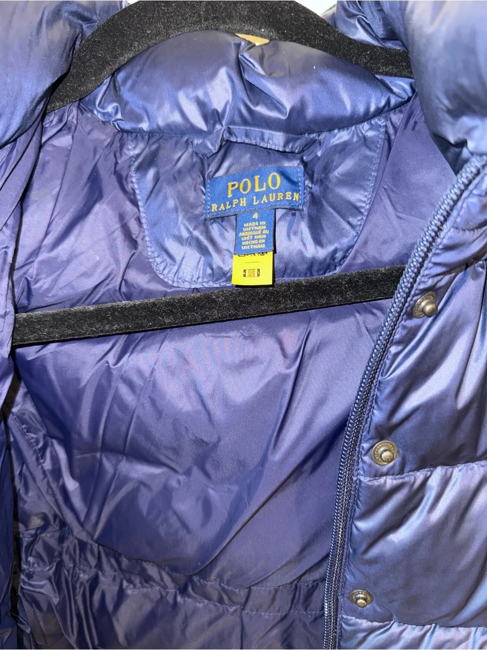Ralph Lauren Girls Navy Blue Puffer Jacket